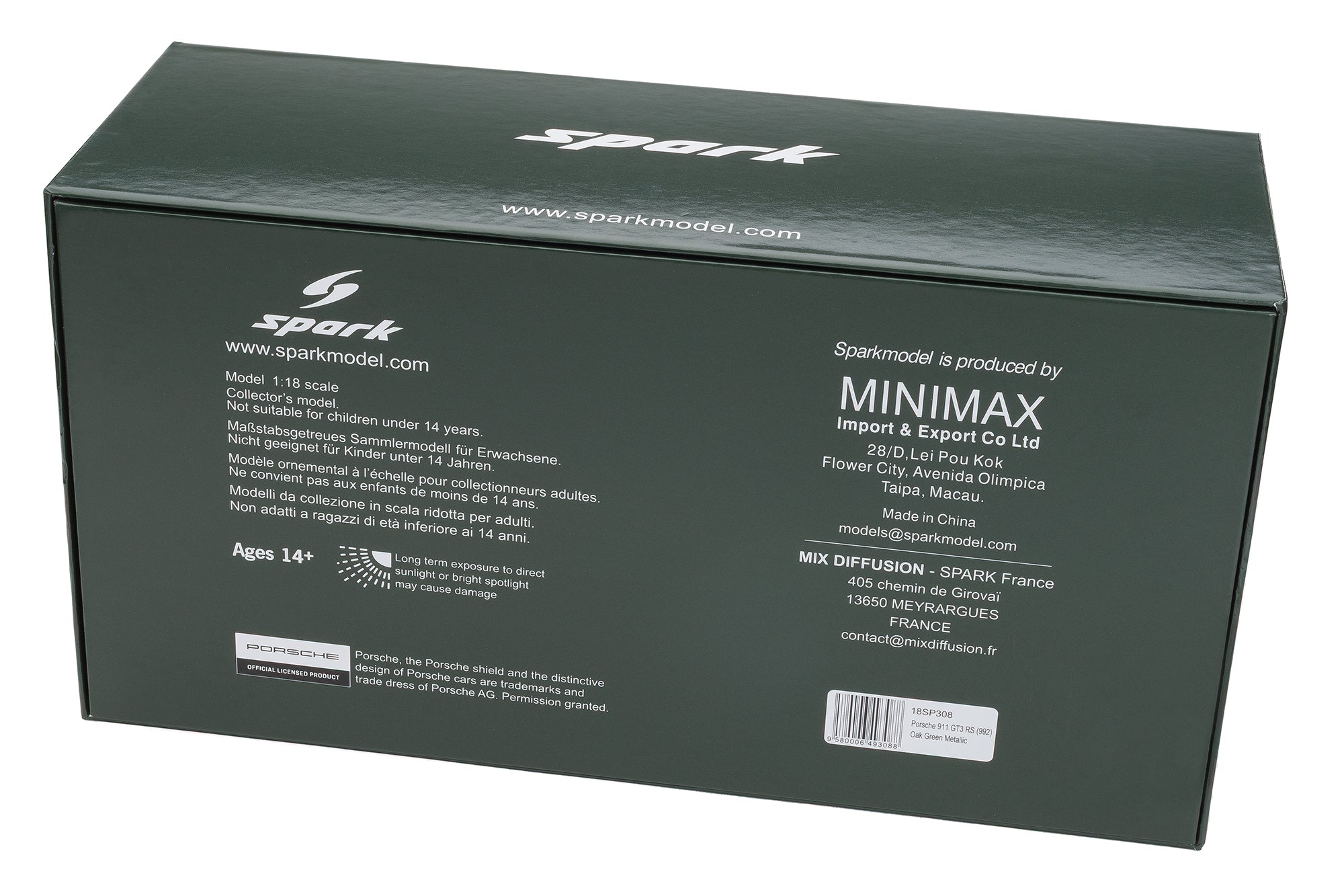 Spark 1:18 Porsche 911 GT3 RS Paint To Sample Oak Green – Upscale Diecast Exclusive image 9