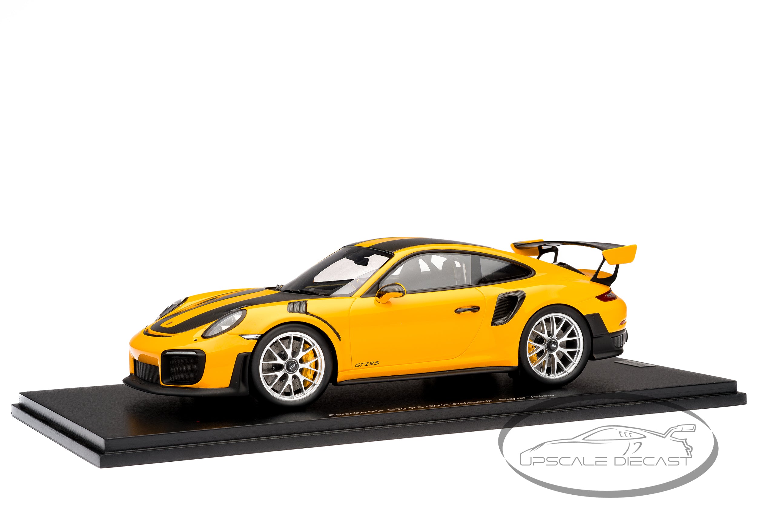Spark 1:18 Porsche 991 911 GT2 RS Weissach Signal Yellow – Upscale Diecast Exclusive