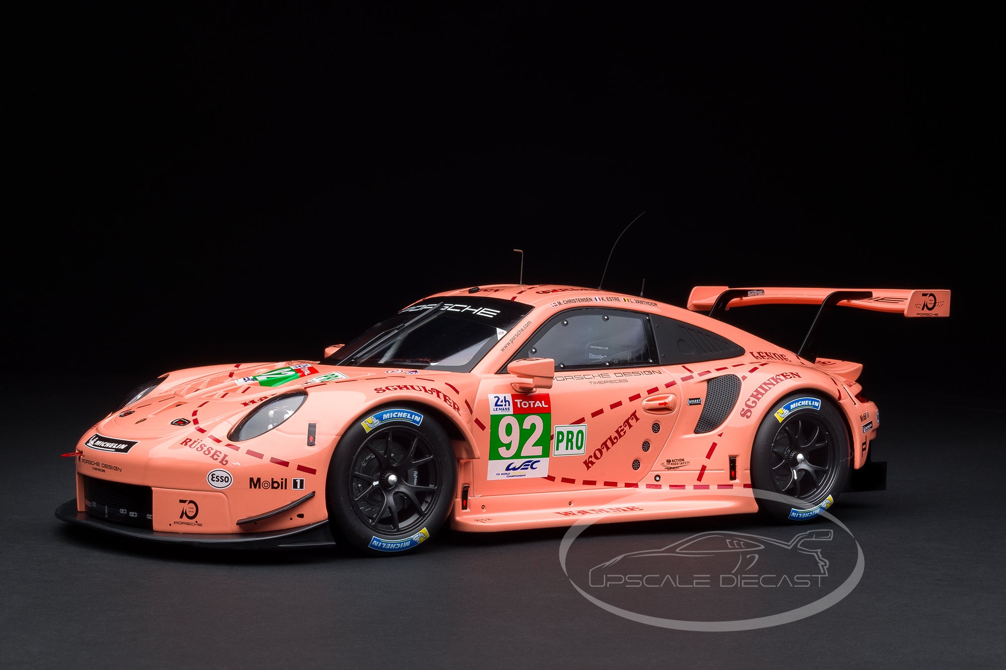 IXO 1:12 Porsche 911 991 RSR 24h LeMans 2018 Winner Pink Pig