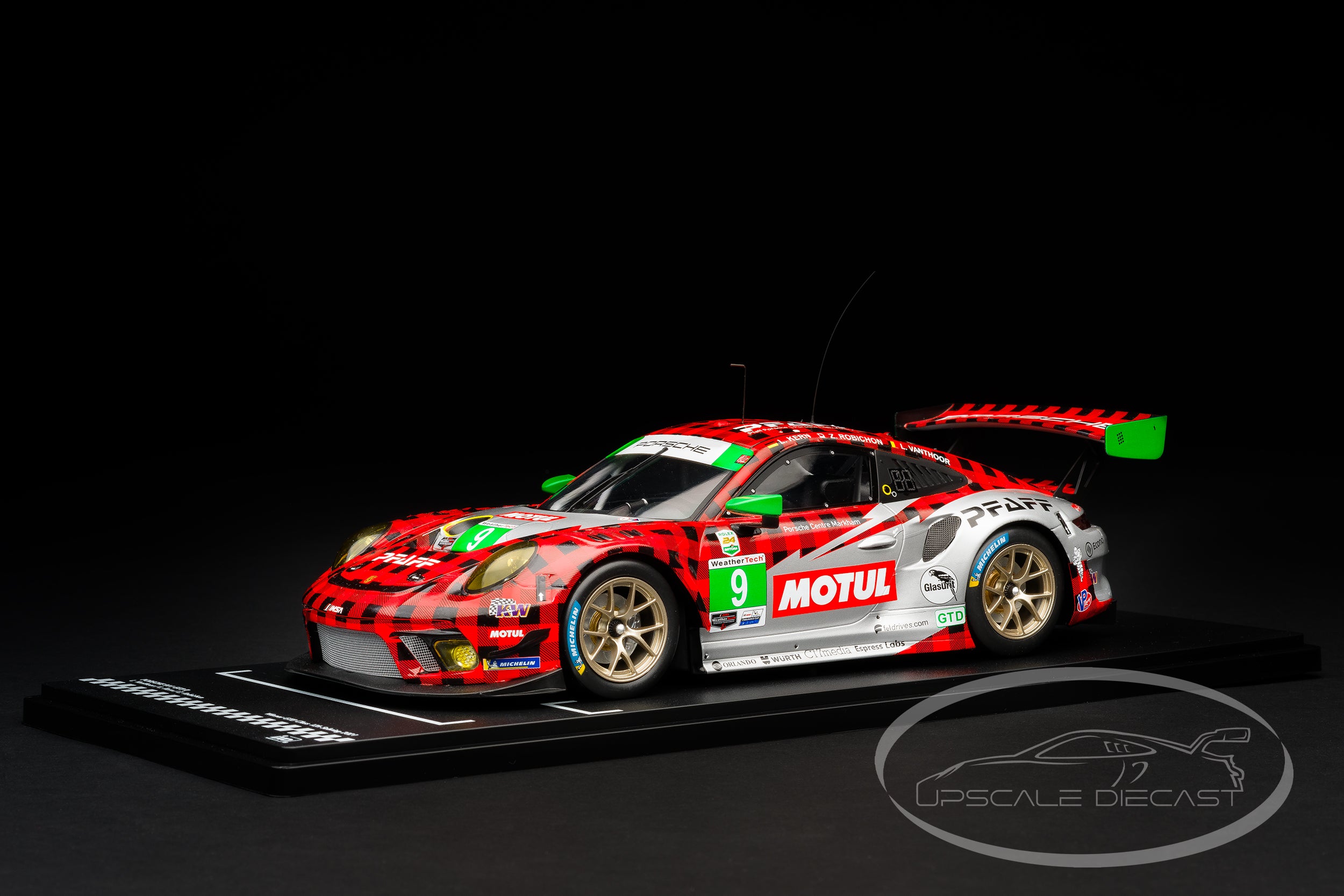 IXO 1:18 Porsche 911 GT3 R No.9 Pfaff Winner 12h Sebring 2021 GTD Class