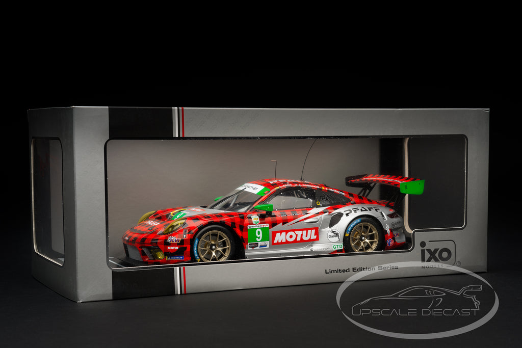 IXO 1:18 Porsche 911 GT3 R No.9 Pfaff Winner 12h Sebring 2021 GTD Class