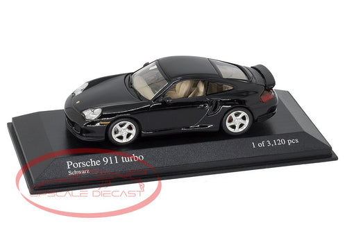 Minichamps 1:43 Black Porsche 911 Turbo 996 Scale Model