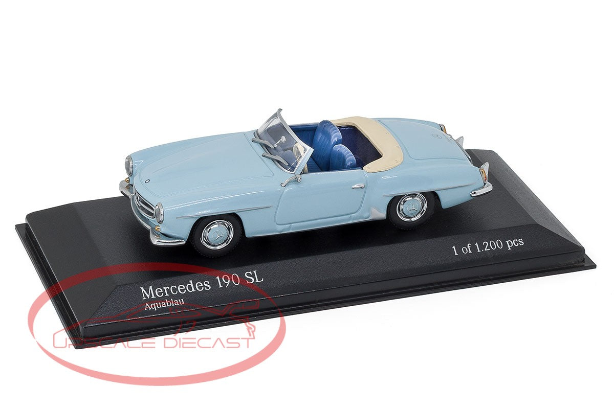 Minichamps 1:43 Mercedes Benz 190 SL Blue Scale Model