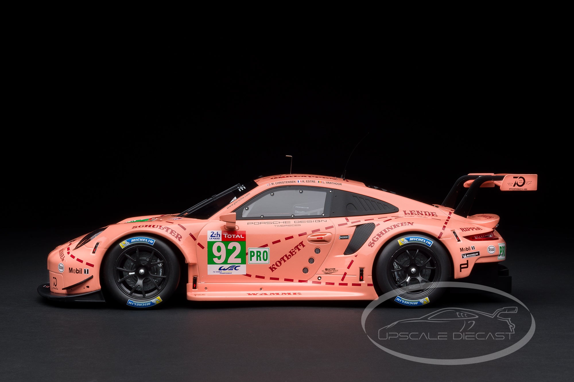 IXO 1:12 Porsche 911 991 RSR 24h LeMans 2018 Winner Pink Pig