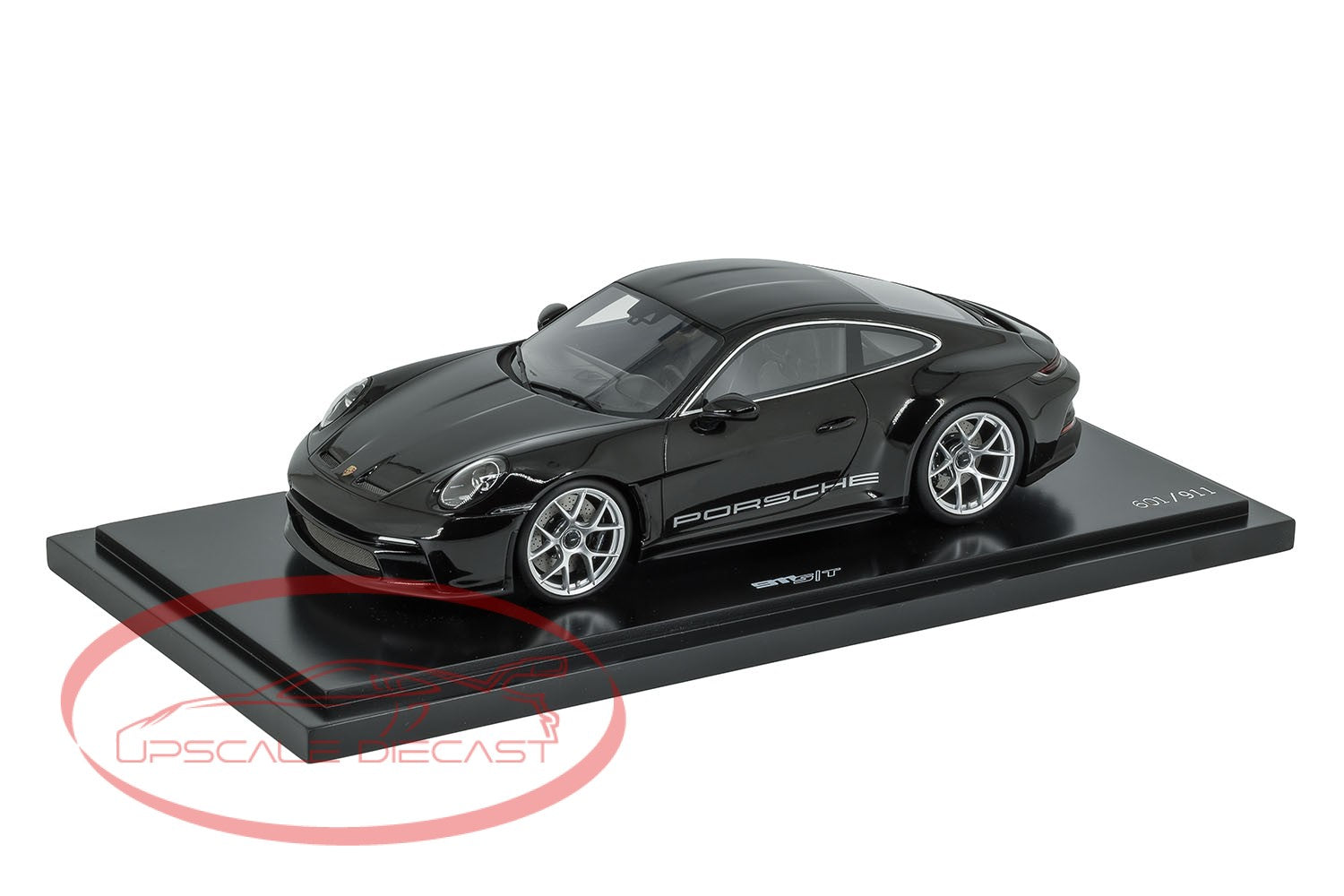 Spark 1:18 Porsche Black 911 992 S/T Scale Model