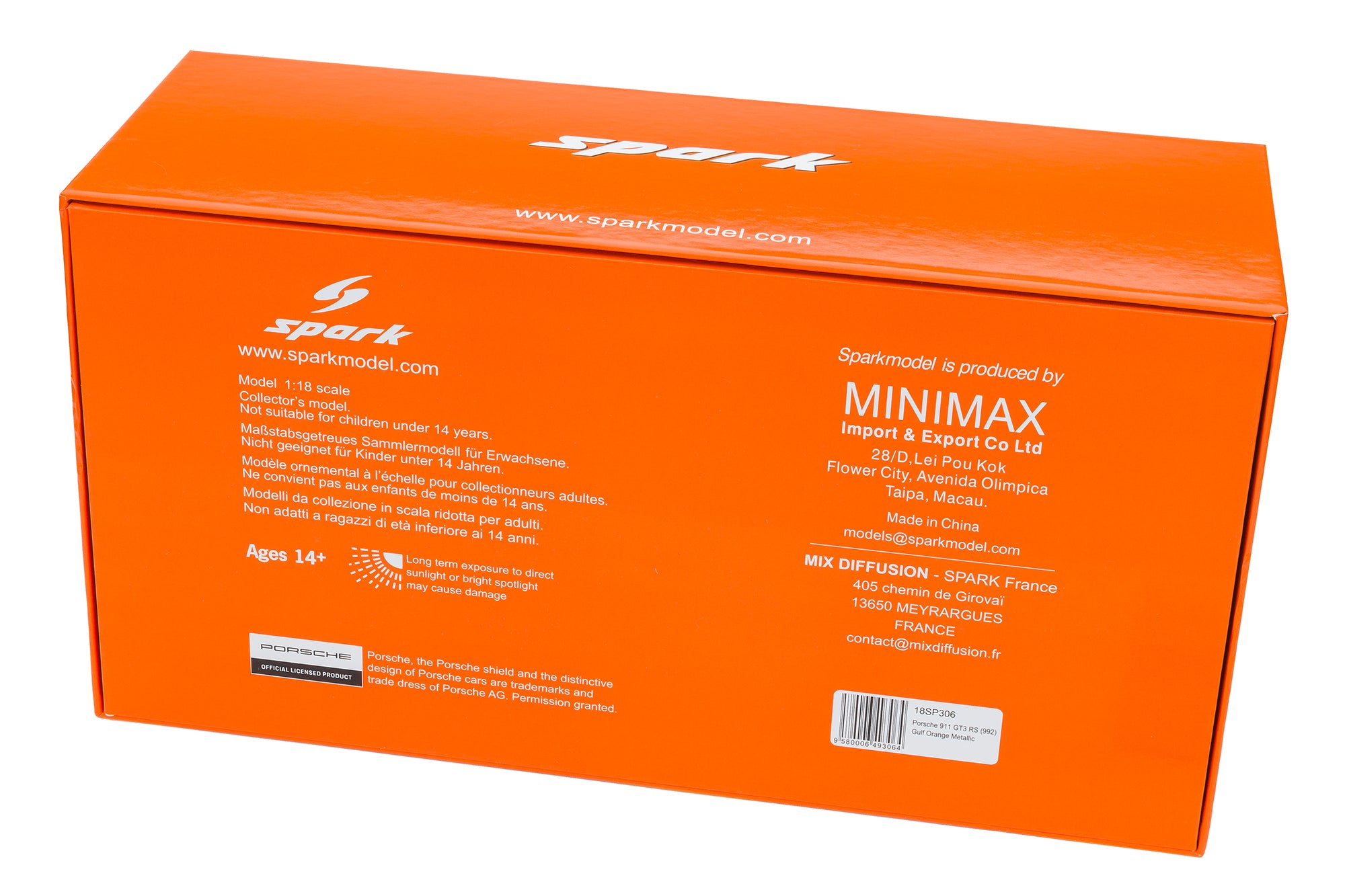 Spark 1:18 Porsche 911 GT3 RS Gulf Orange – Upscale Diecast Exclusive image 9