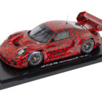 Porsche GT3 R Rennsport Red Camouflage side profile Spark 1:18